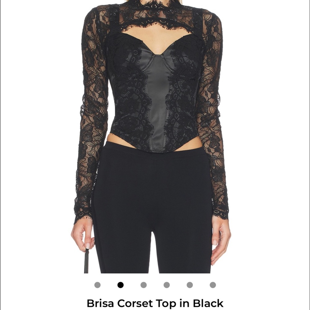 NWT Brisa Corset Lace Top - Black